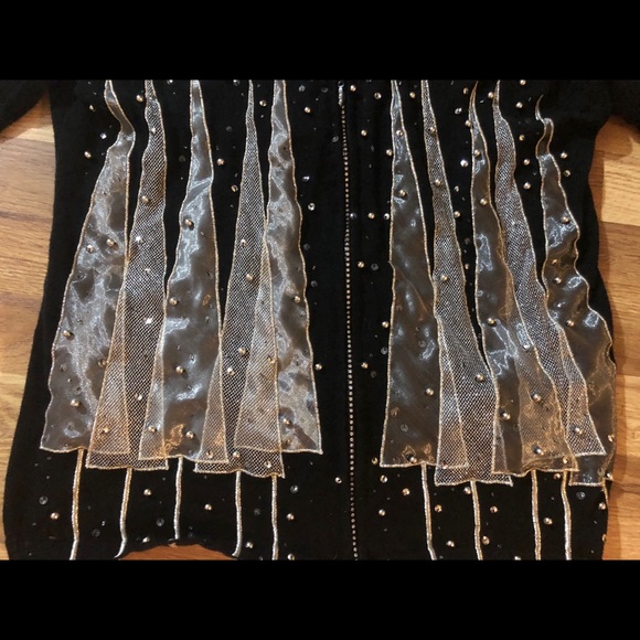 SOLD! Berek Vintage Beaded Sequin Cardigan Sz L/XL - Picture 5 of 11